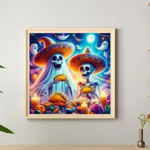 2026 New Creative Imp Dinner Round DIY Diamond Embroidery Set. Gemstone art and diamond craft for beginners and adults, suitable for family bedroom, foyer, den, bathroom wall decor painting, holiday gifts.