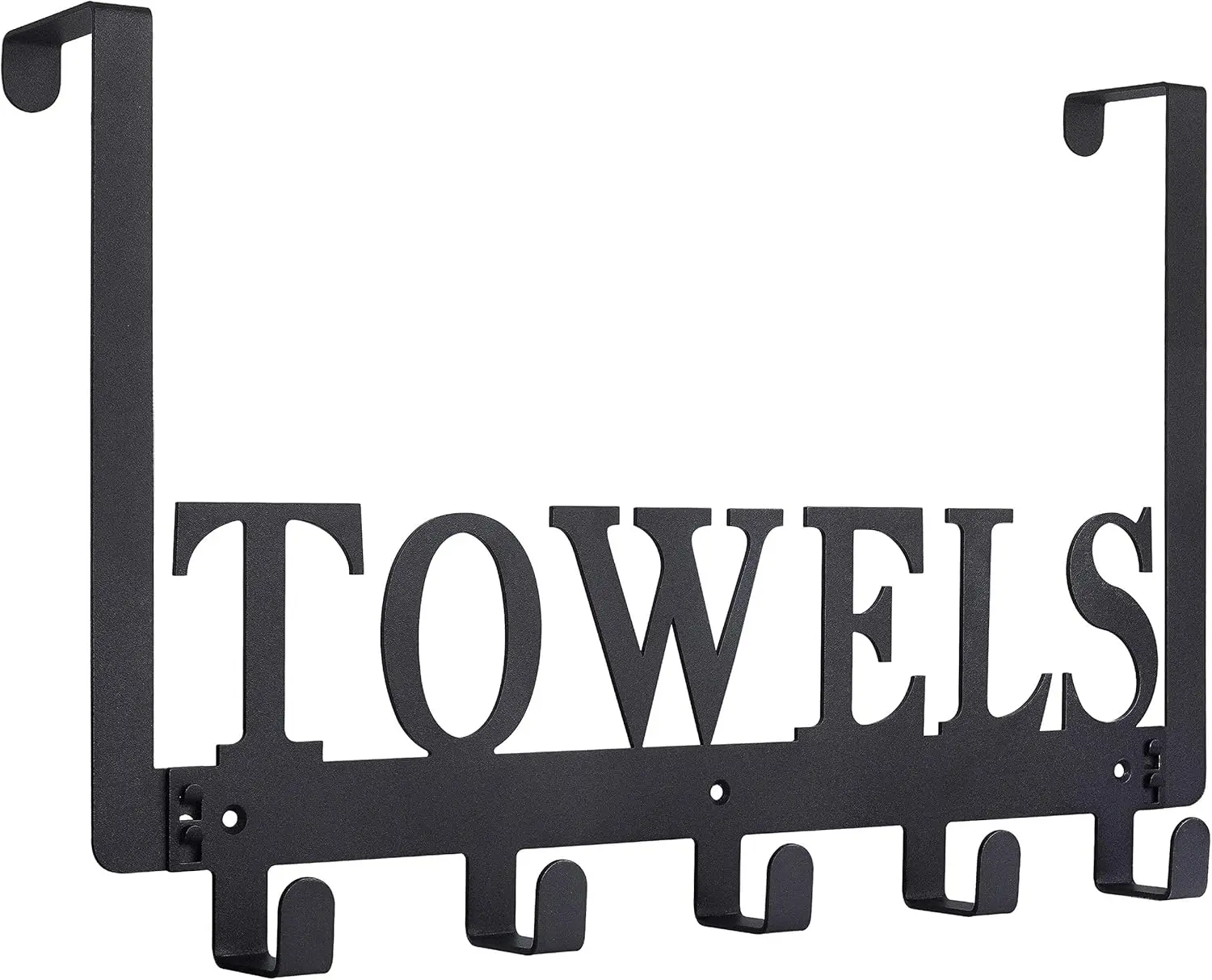 Over The Door Hooks, Towel Holder for Bathroom, Door Mount Towel Rack Towel Hooks for Bedroom Beach Towels Bathrobe Wall Mount Hang on The Door Cabinet Cupboard Metal Sandblasted (Black)