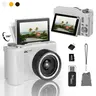 Digital Camera for Photography  with Fill Light, 4K Vlogging Camera, 16X Digital Zoom Compact Cameras, 180°Flip Screen Camera, 48MP Vlogging Camera with 32GB Card, Point and Shoot Digital Cameras