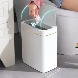 Smart automatic sensor trash can, smart upgrade to open with a wave, free hands without bending over, high appearance level smart upgrade home life, waterproof trash can suitable for bedrooms, bathrooms, offices and living rooms