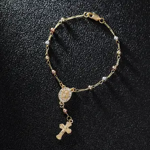 Men's Cross Bracelet Women's Rosario Bracelet, Spiritual Commemorative Jewelry, Perfect for Car Decor & Jewellery Gifts