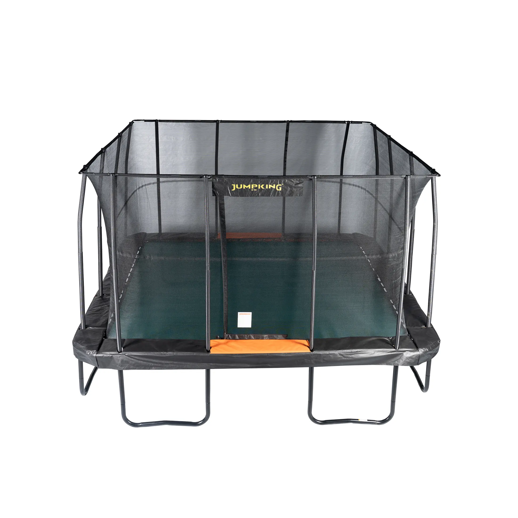 JumpKing 13’ x 13’ Heavy Duty Square Trampoline Weather Resist Powder Coated V-shaped Spring Arrangement Comfort Weave for Superior Bounce