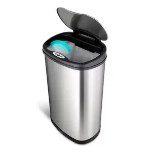 👉 Upgrade Your Kitchen 🚀 13.2 Gal Touchless Motion Sensor Trash Can – Hands-Free Stainless Steel Bin NINESTARS