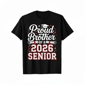 Unisex Loose Fit Black 2026 Senior Year T-Shirt - Proud Graduate Design with Graduation & Diploma, Gift for Brothers, Class of 2026 Apparel Crewneck Menswear