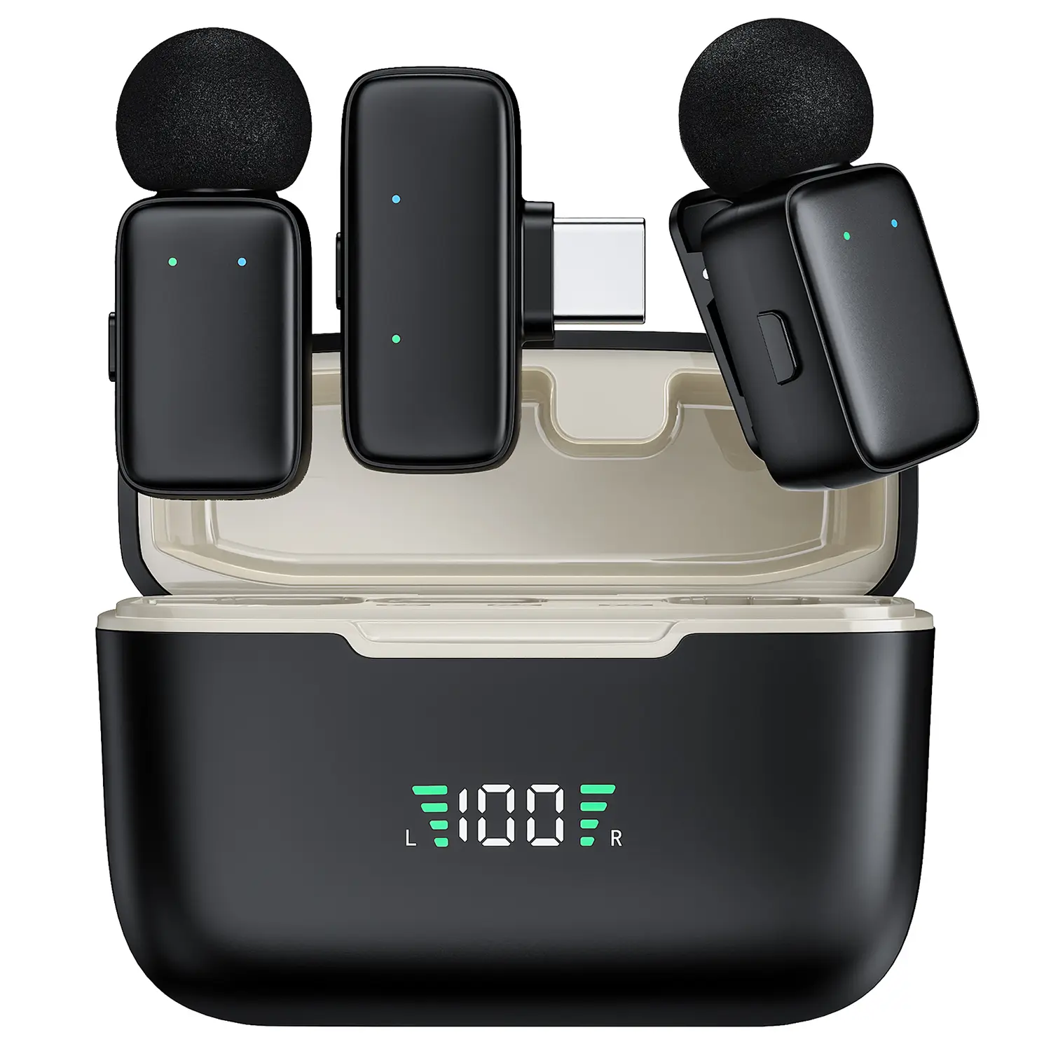 HITOZON 2.4G Professional Wireless Clip-On Lapel Mic - Clip-On, Noise Canceling, Voice Changer, Rechargeable, Lightning-Compatible for Smartphones & Cameras, Plug-and-Play for Live Streaming, Clip On Mic, Noise Canceling Mic,summerwins