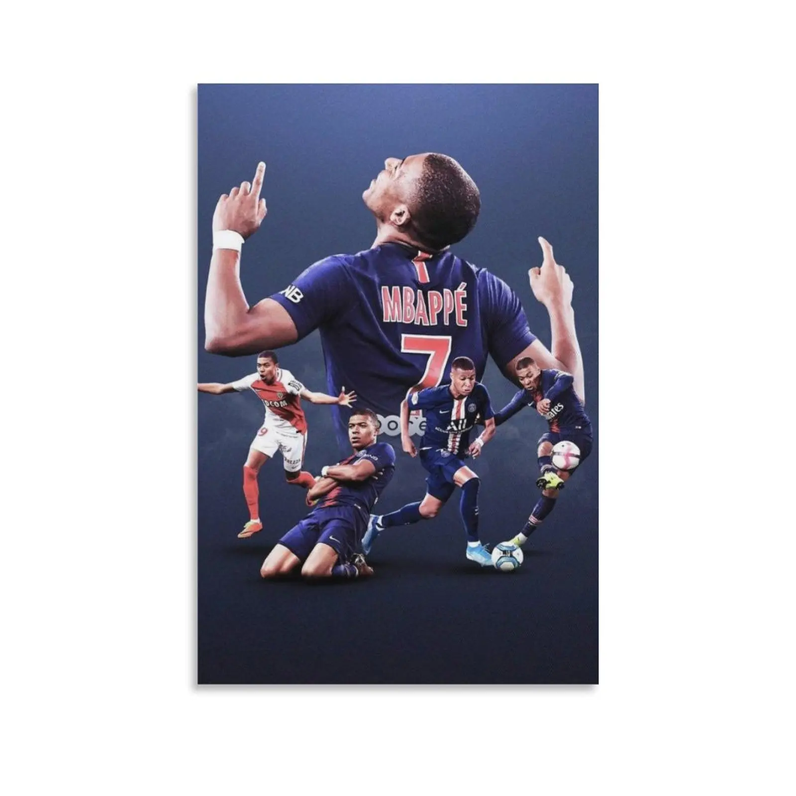 Football Sports Kylian Mbappe Poster Picture Art Print on Canvas Home Room Decor Mural