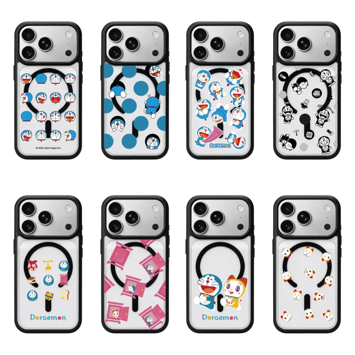 【Black Frame Transparent Magnetic Case】Doraemon Phone Case iPhone17ProMax MagSafe Phone Case 16Pro Shockproof Case Compatible with iPhone15/14/13/12