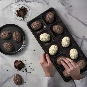 Silicone Brain Chocolate Molds, 1PC 10-Cavity DIY Halloween Brain Shaped Baking Mold for Chocolate, Candy, Cake Decoration - Silicone Candy Molds