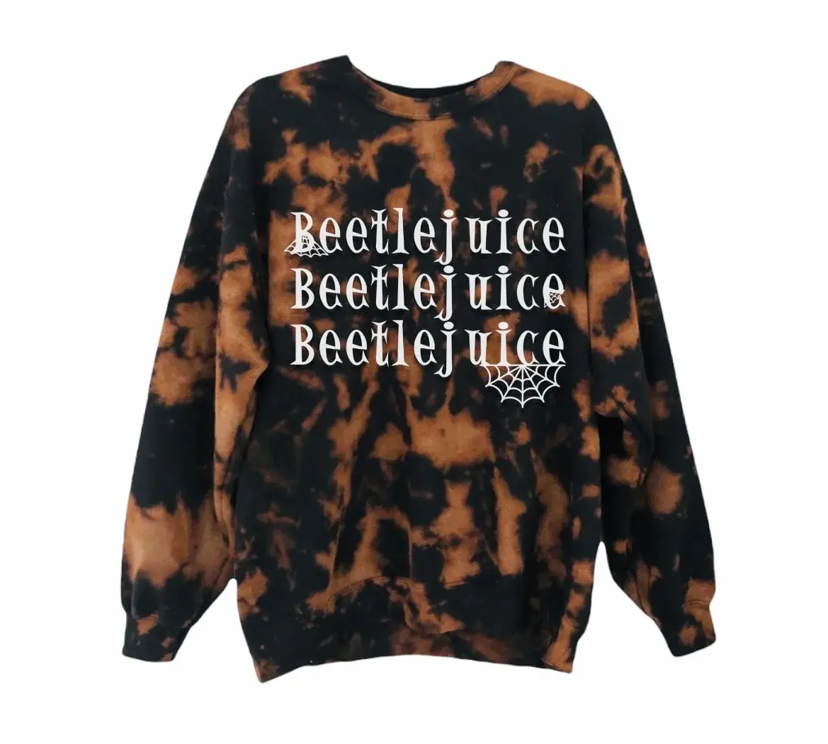 Beetlejuice Bleached Crewneck