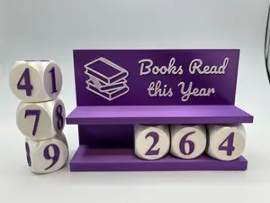 3D Printed Books Read This Year Tracker – Adjustable up to 999 Books, Multiple Colors