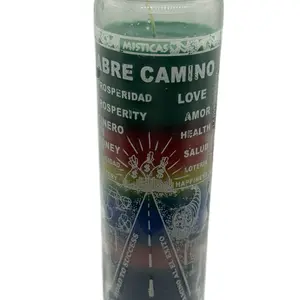 7 color Abre caminos candle “Light this candle and let the universe open your paths.”Abre caminos 7 colores “Enciende esta vela y deja que el universo abra tus caminos.“Donde había obstáculos, ahora hay oportunidades.” Freshener Decoration