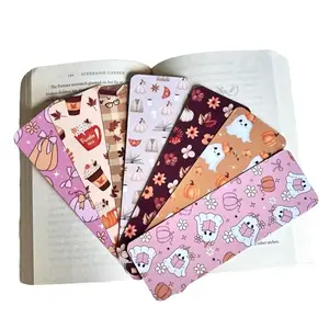 Handmade Fall Bookmarks - 2x7 Laminated Heavy Cardstock with Colorful Designs & Rounded Corners for Book Lovers