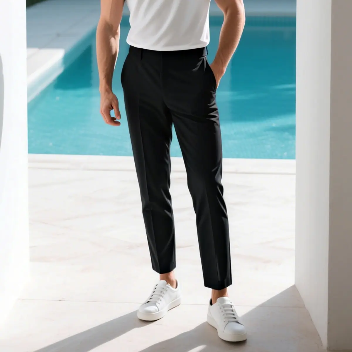 GINGTTO Men's Chino Pants Slim Fit Tapered Stretch Dress Slacks Lightweight Business Casual Work Trouser