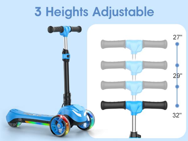 【Kids Love It!】3-Wheel Electric Scooter for Kids Ages 3-8, Electric Kick Scooter with 2 Speed Settings, Long Battery Life, Bluetooth Speaker, Flashing LED Wheels, Lightweight & Stable for Boys Girls