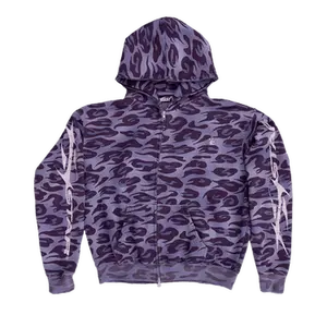 Hellstar Cheetah Zip Hoodie 'Purple'（sneakers）