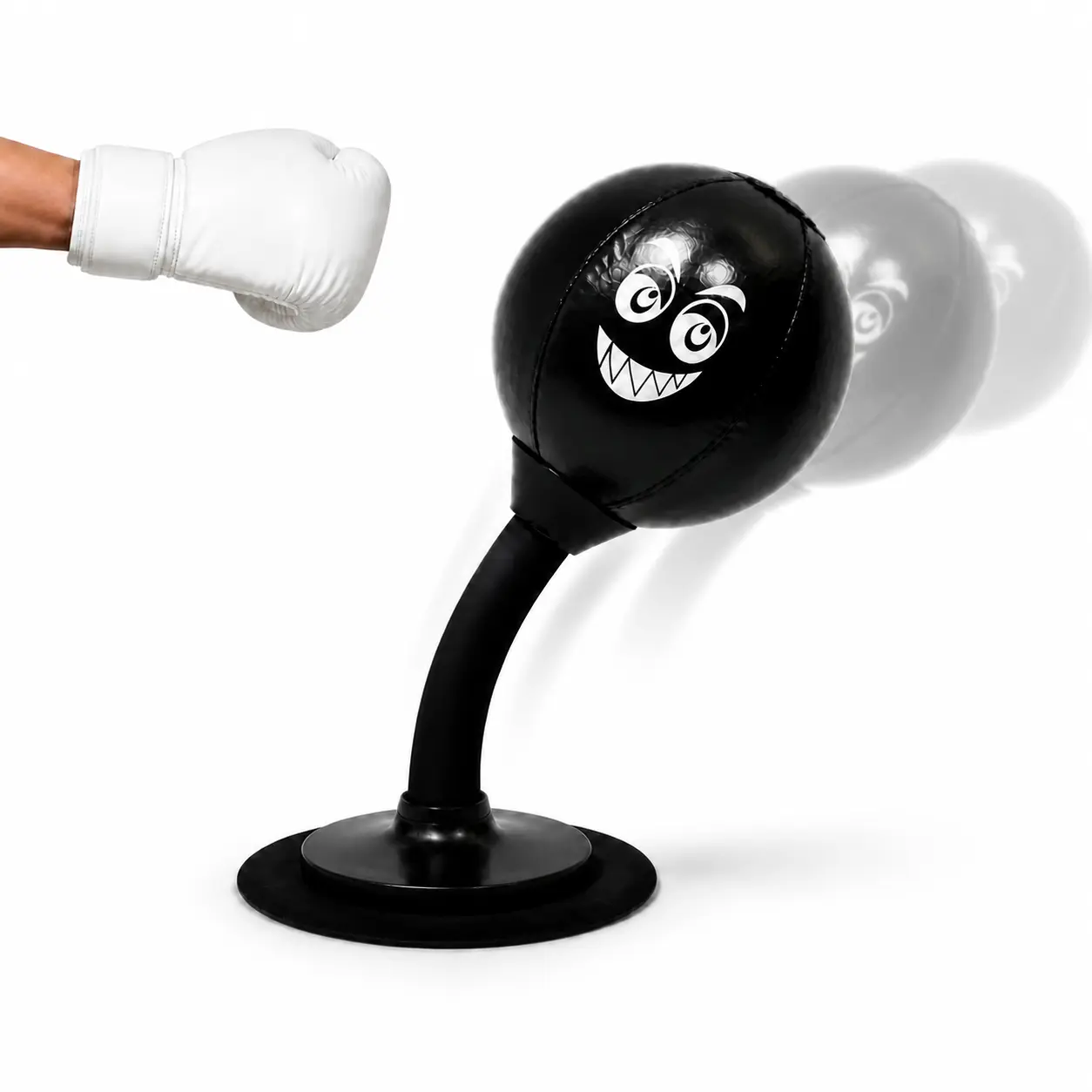 MifLog Desktop Inflatable Boxing Bag - PU Leather Stress Relief Set with Strong Polyurethane Suction Cup, Reflex Ball, Hand Pump, Needle - Gaming & Office Desk Use Gift for Teenage Boys (Boxing Equipment), Boxing Pad, Teenage Boy Gifts, Fast Rebound, Smal