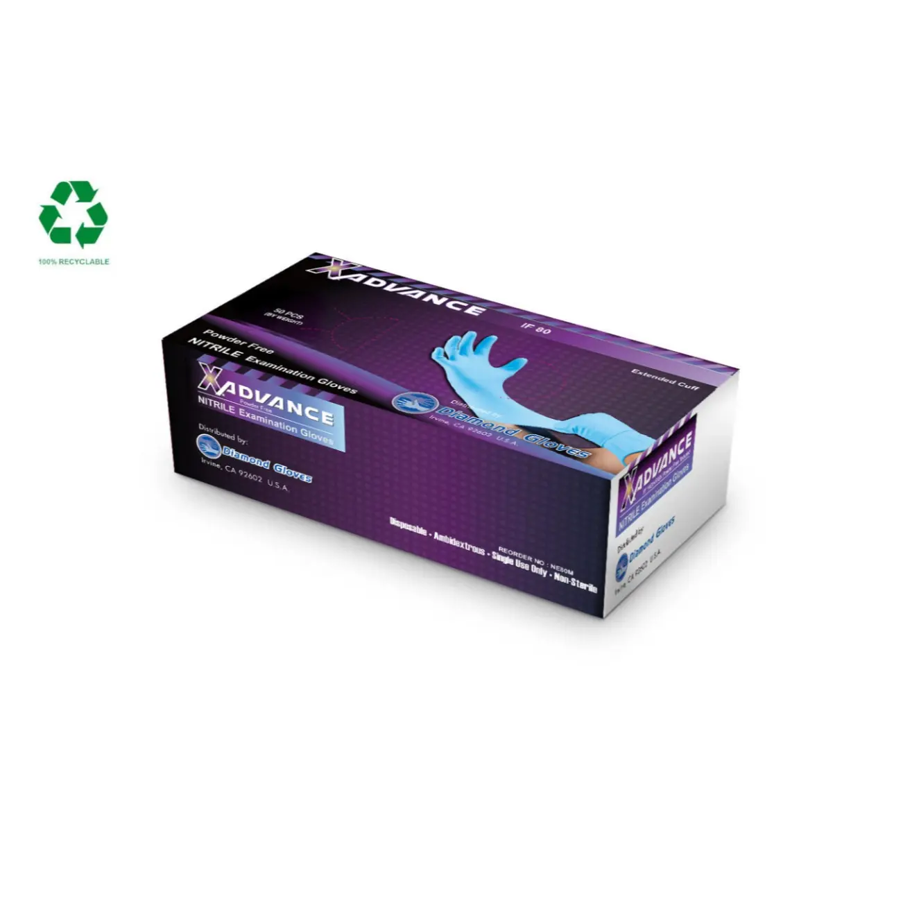 Heavy Duty Nitrile Gloves 9Mil Blue Diamond Textured Industrial Cleaning Cover Palm Coated Safety Gear Box Hand Cleaning  room house  bathroom  pet hair  home essentials