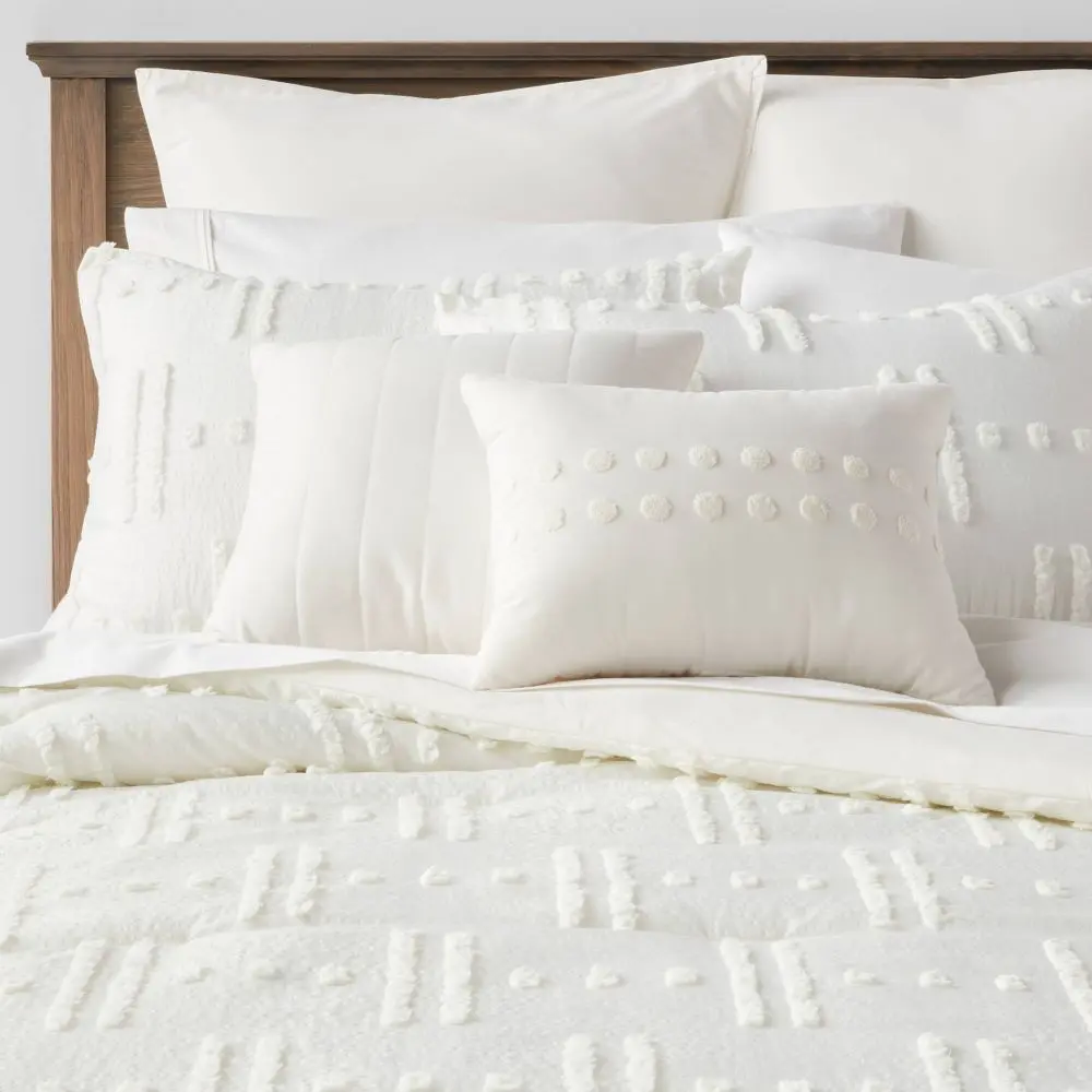 Tufted Broken Stripe Comforter Set Threshold OEKO-TEX Certified