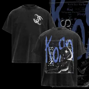 Vintage Korn Rock Band T-Shirt & Hoodie for Fans, in Pepper Color Round Neck Cotton Casual Graphic Tee for Band Fans Men Women