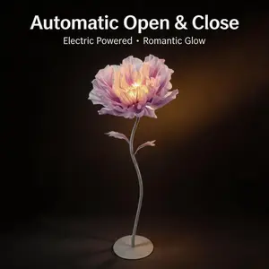 Large Automatic Open Close Poppy Flower Pearl Gauze Material(1.7m ≈ 5.6 feet)Tall Magic Blooming Flower TikTok Viral Home Decor Gift for Her Birthday Valentine's Day Indoor Artificial Olive Tree