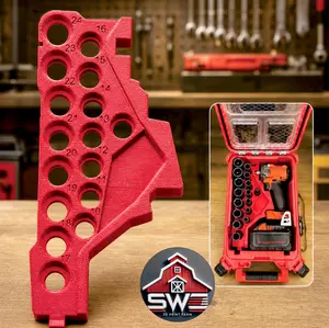 Insert Organizer Compatible with Milwaukee Packout 48-22-8435 for M18 FIW2F12-0 Impact Wrench and 1/2 in 16PC Socket Set