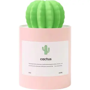 Mini Humidifier, 280ml USB Cool Mist Portable Cactus Air humidifier, Ultra-Quiet Operation for Bedroom Home Office Yoga  Travel(Pink)