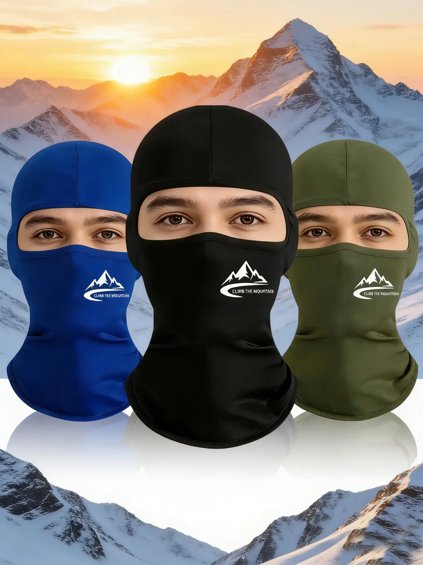 3pcs/2pcs/1pc Unisex Mountain Printing Balaclava Mask Ski Mask Gaiter Mask Protective Gear for Men Women Suitable for Outdoor Sports Daily Wear Gift Hat