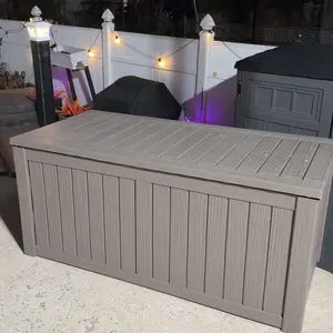 [dealsforyoudays] 120 Gallon Outdoor Storage Box with Lid – Waterproof Resin Deck Box for Patio, Garden, Tools & Cushions – Lockable, Large Capacity Bench-Style Organizer-christmas gifts