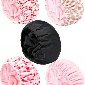 Adjustable Size Microfiber Bath Cap, Waterproof Polyester Shower Hat, Super Absorbent Three-In-One Dry Hair Cap, New Arrival, Shower Essentials, Shower Caps