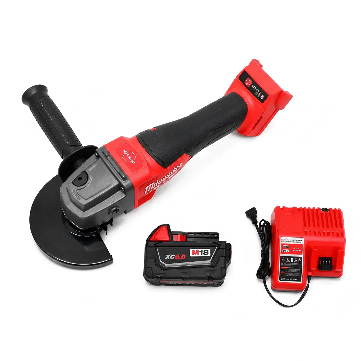 Milwaukee M14 Series 125mm Brushless Motor Grinder - Lightweight Battery-Powered Hand Power Tool with High Torque, Dual Speed, Reverse Function, Hog Ring Anvil for Workshop, Job Site Construction Grinding Work max xr