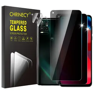 [4 Pack] 2Pack Privacy Screen Protector Compatible for Motorola Moto G Stylus 5G with 2Pack Camera Lens Protector, 9H Hardness,Anti Spy Anti Peeping Tempered Glass Screen Protector
