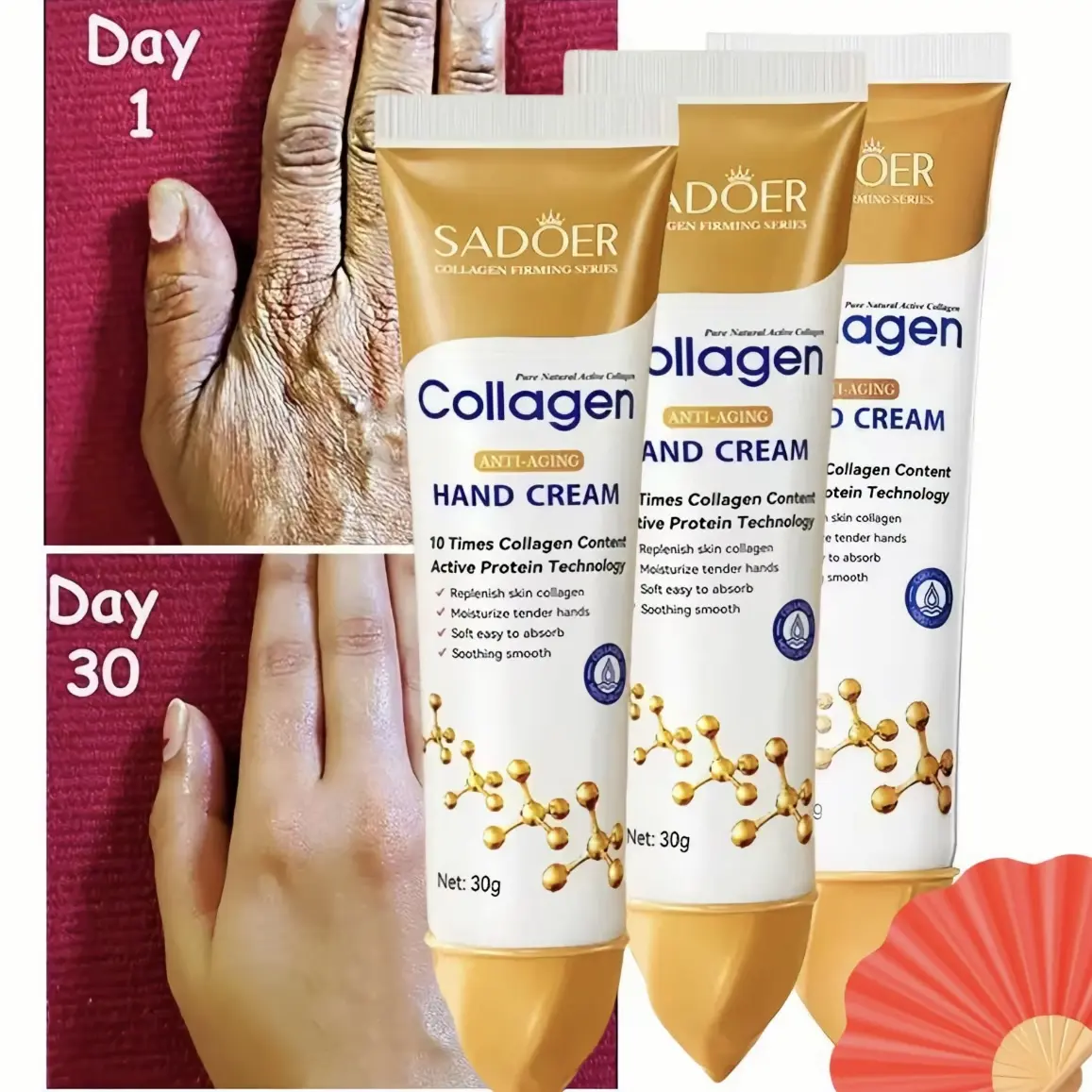 Bone Collagen Hand Lotion for Dry, Cracked Hands, Nourishing and Soothing Korean Skincare with High Collagen Content for Adults