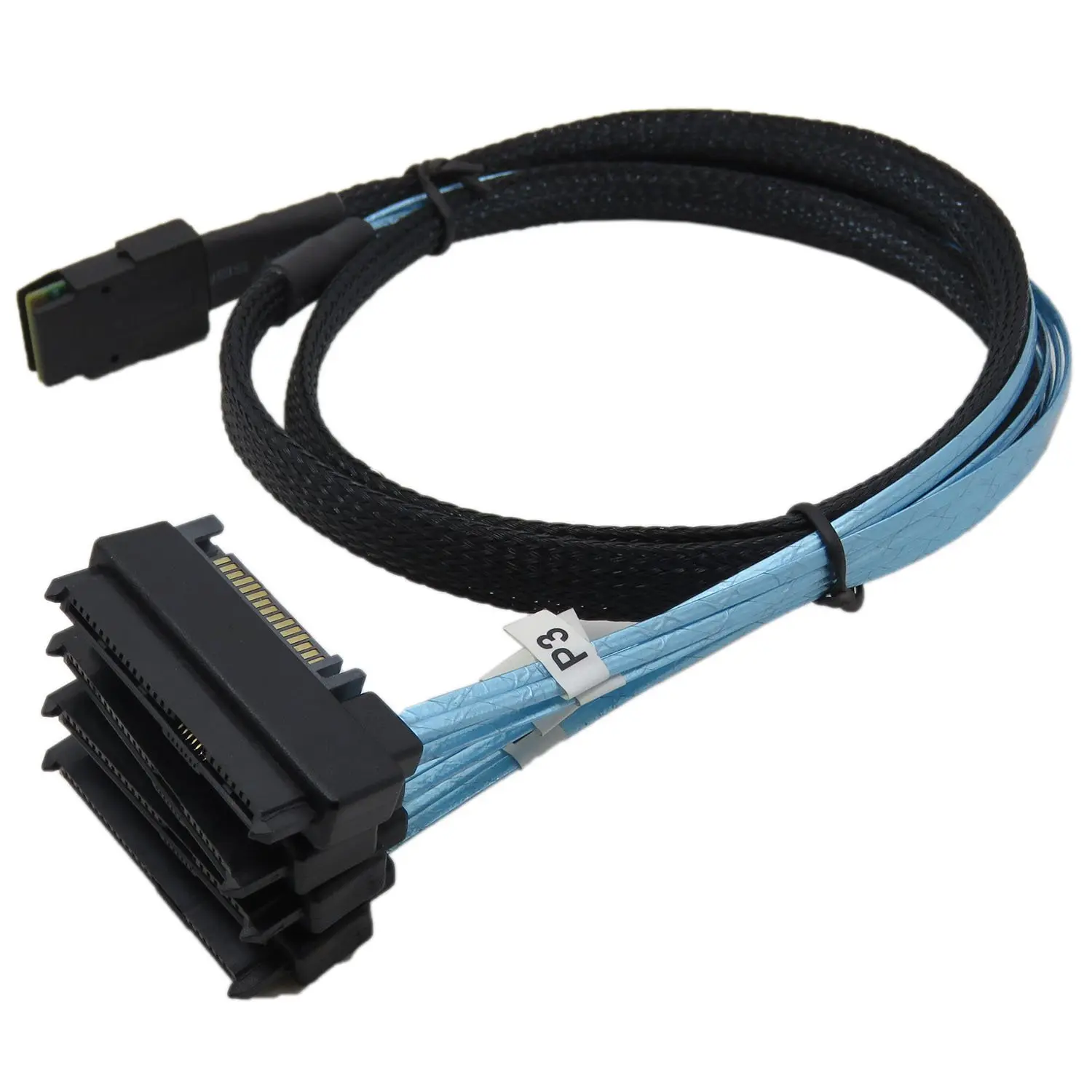 Mini SAS Multi-Drive Cable - SFF-8087 to 4 SFF-8482 Connectors, SATA Power Compatible, 1m Length for Serveraid MR/B (SFF-8087/SFF-8482), Data Transfer