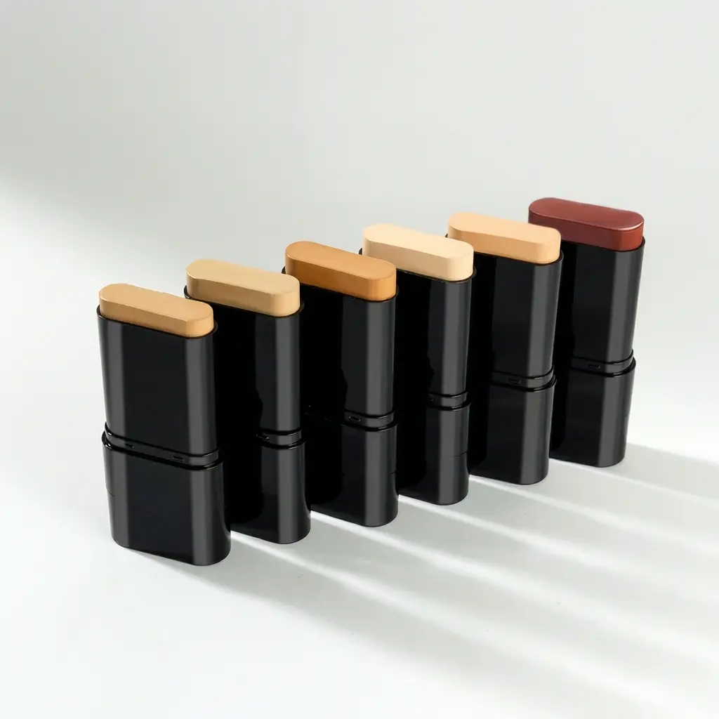 2-in-1 Full Coverage Concealer Stick with Brush, Wheat Shade Waterproof Oil-Control Foundation for Women, Lightweight Matte Flawless Filter Skin Tint, Daily Makeup for Acne & Sensitive Skin