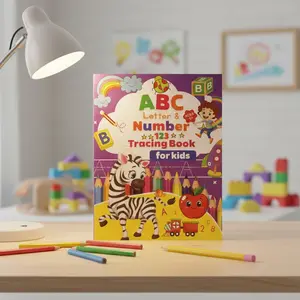 ABC Letter & Number 123 Tracing Book for Kids with Fun Zebra Design and Colorful Pencils No Warranty