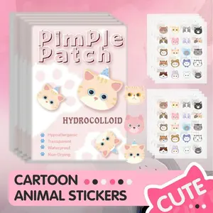 600pcs, Hydrocolloid Pimple Patches, , Multiple Colors, Cartoon Animal Stickers, , Waterproof, Comfortable and Breathable, for Acne Prone and Skin Multi-Pack