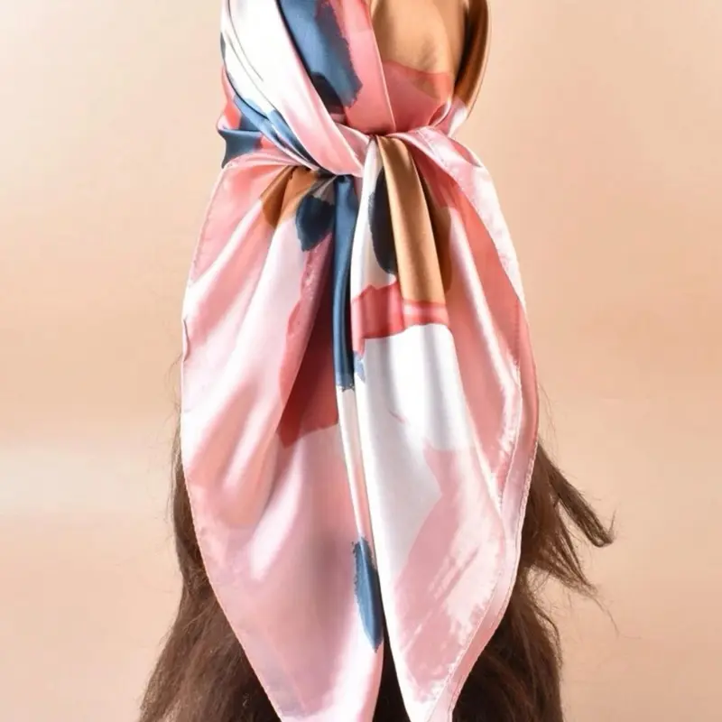 Women's Elegant Floral Print Square Scarf, Fashionable Soft Comfortable Scarf for Daily Wear, Casual Versatile Boho Style Scarf for Women & Girls, Scarf Head Wrap, Boho Style Shawl, Floral Headscarf, Boho Floral Scarves
