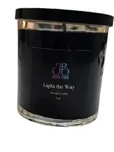 JUSTBE Light the Way 9oz Pineapple Sage Scented Candle Premium Aromatherapy Wax for Relaxation Meditation and Room Ambiance