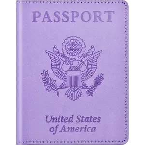 Passport and Vaccine Card Holder Cover Combo, Passport Case /Wallet with Vaccine Card Slot for Women and Men(Al-Purple) Eoehro