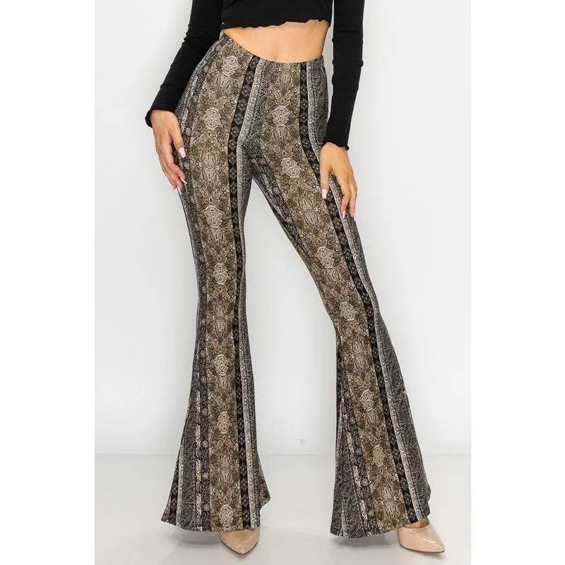 Raw Moda Gray Taupe Bellbottom Pants