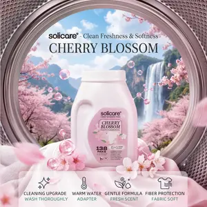 D-Solicare-Cherry Blossom 6 in 1 Stain Fighting Odor Eliminating Cherry Blossom 138 Paks Multi-Chamber HE Compatible Laundry Detergent Pods for All Washing Machines