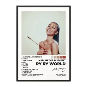 Mariah The Scientist - Ry Ry World Album Poster No Frame / Album Cover Poster / Music Gift / Music Wall Decor / Album Art / Decor Home