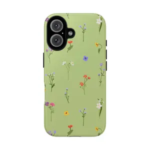 Pastel Green Wildflower Phone Case  Cute Floral Pattern for iPhone & Samsung