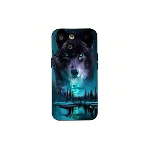 Mystic Wolf Winter Night Element-Design Phone Case, Suitable For IPhone17/IPhone17 Air/IPhone17 Pro/IPhone17 Pro Max/16 Pro Max/15 Pro Max/14 Pro Max/13 Pro Max/12 Pro Max, Made Of TPU Silicone Material, Providing Shock And Drop Protection