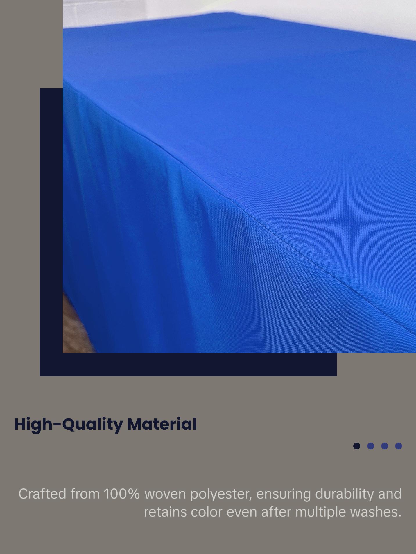 8 ft. Polyester Fitted Tablecloth Rectangular Royal Blue