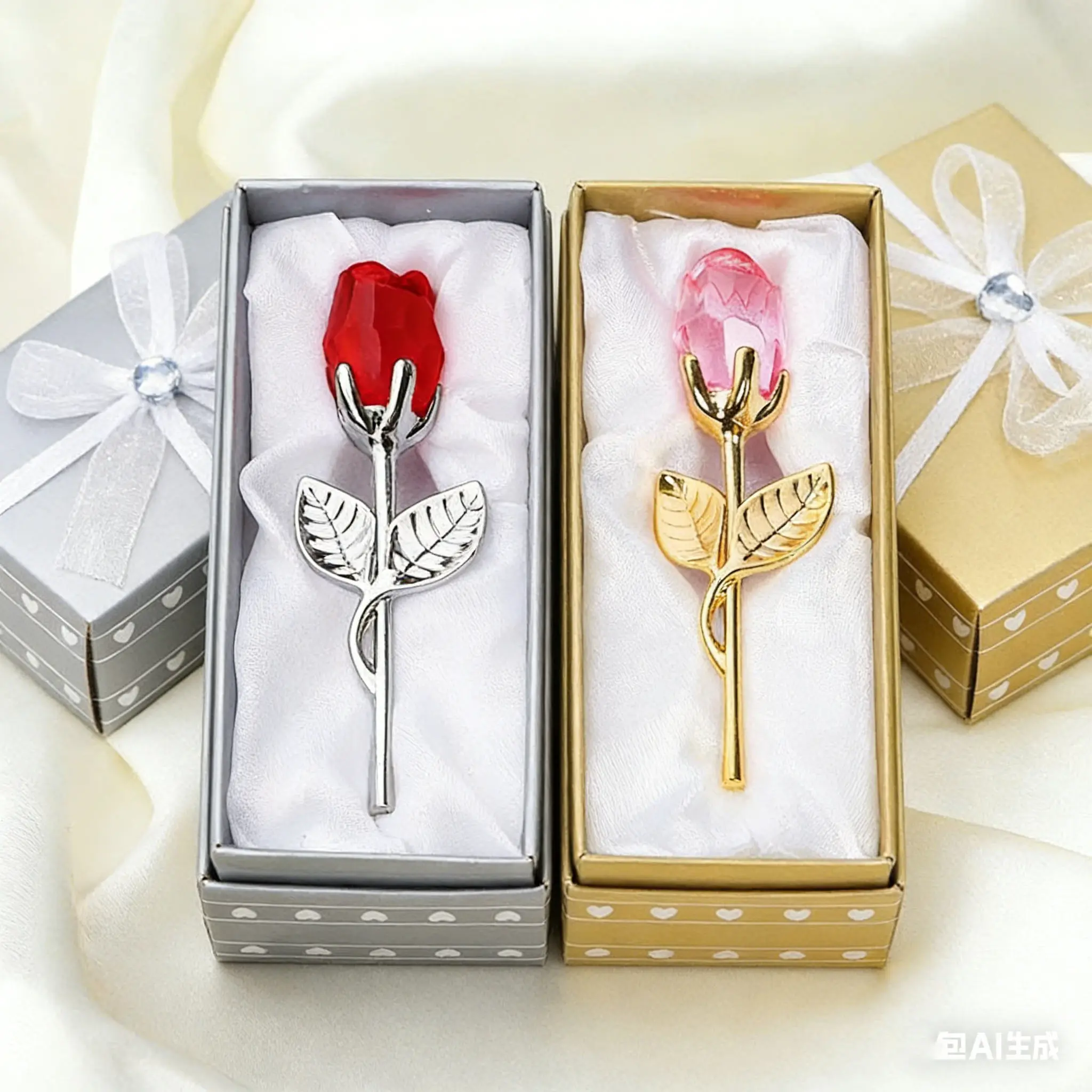 Outdoor-Ready Metal Crystal Rose - Waterproof, Durable Crystal Flower, Personalized Indoor Recreation Gift for Her, Wedding Decoration