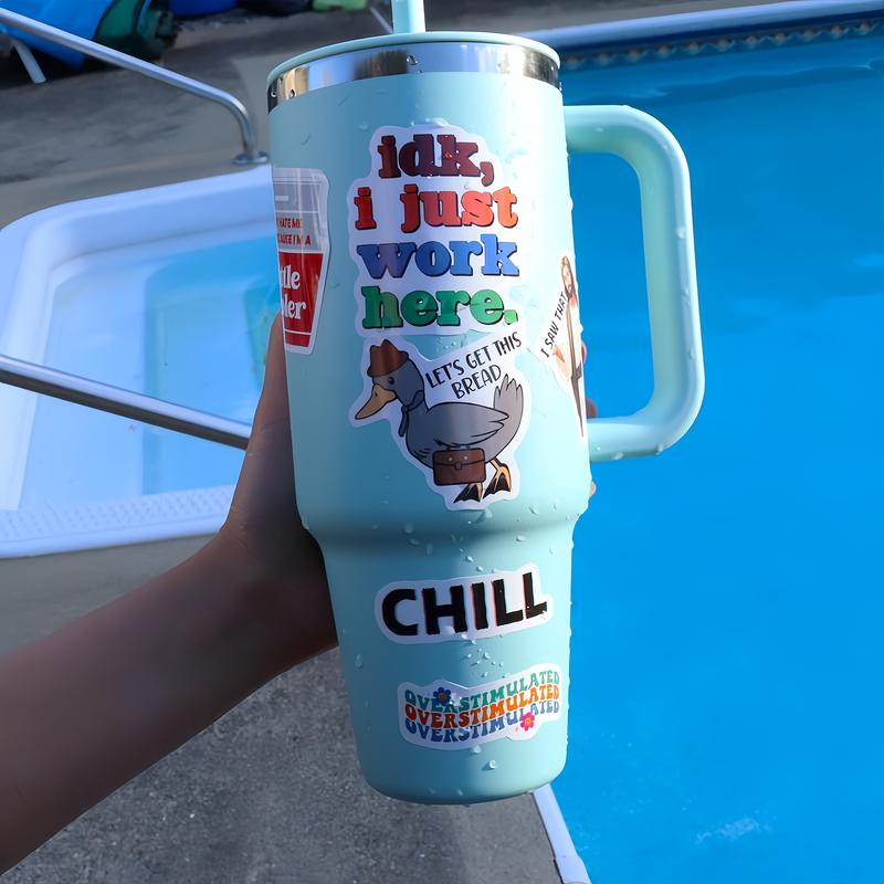 130PCS Funny Saying Sticker Pack - Snarky, Sarcastic Bold Humor Vinyl Waterproof Meme stickers for laptop, computer, water bottle, ipad, phones bumper folding chair sticker pack