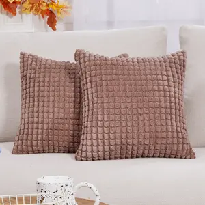 Deconovo Cozy Fleece Throw Pillow – Big Grain Texture, Soft Cushion Cover