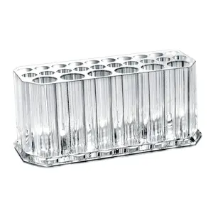 26-hole transparent acrylic makeup brush storage barrel eyebrow eyeliner display storage rack desktop finishing makeup pen holder Clear storage box