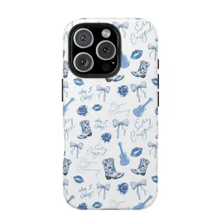Megan Moroney Blue Coquette Blue Phone Case Suitable for IPhone 11 12 13 14 15 16 17Pro Max Plus, Cute Cover for Girls & Women